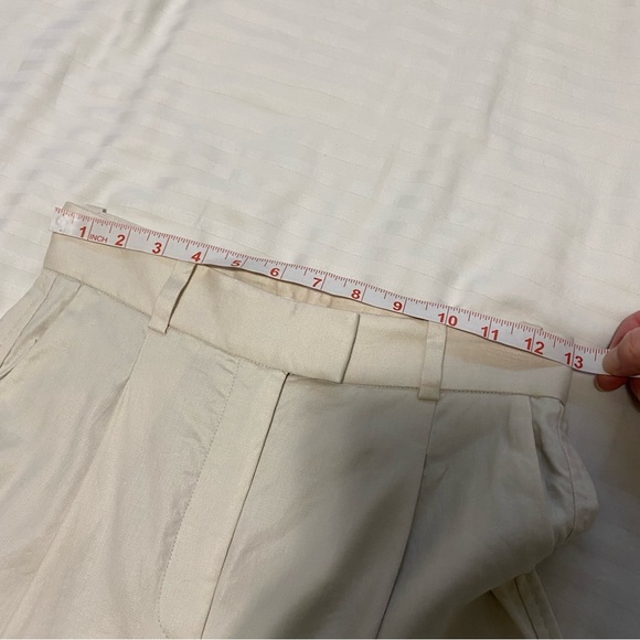 Aritzia Babaton Sidiki Cream Linen Wide Leg High Rise Pant size 2 - Picture 15 of 16